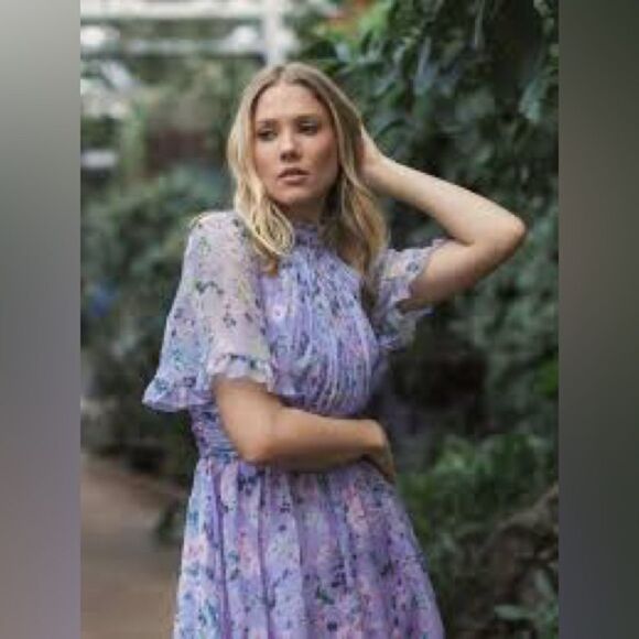 Mac Duggal Ieena 68259 - High Neck Floral Print Evening Dress/ size 4 - Picture 8 of 12